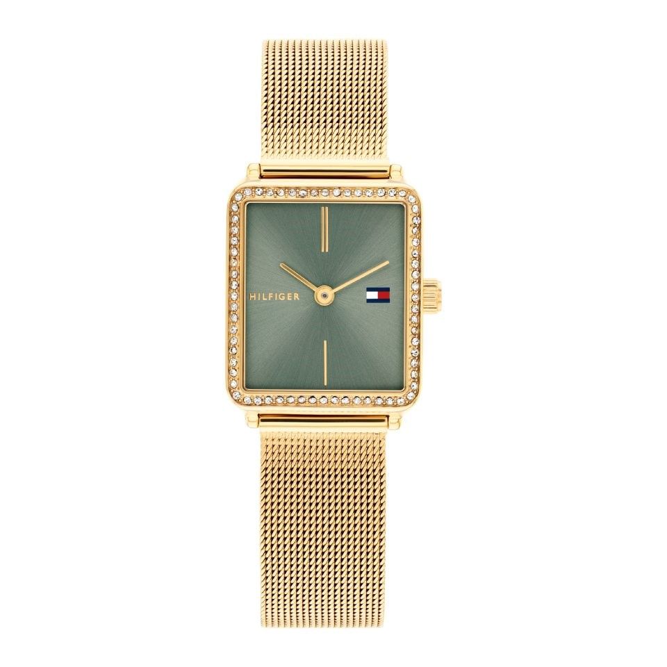 Tommy Hilfiger Teal Green Gold Plated Ladies Watch