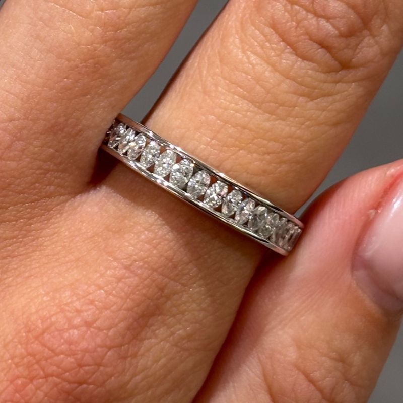 Pre-Owned 18ct White Gold 0.60ct Oval Cut Diamond Eternity Ring Pre-Owned 18ct White Gold 0.60ct Oval Cut Diamond Eternity Ring