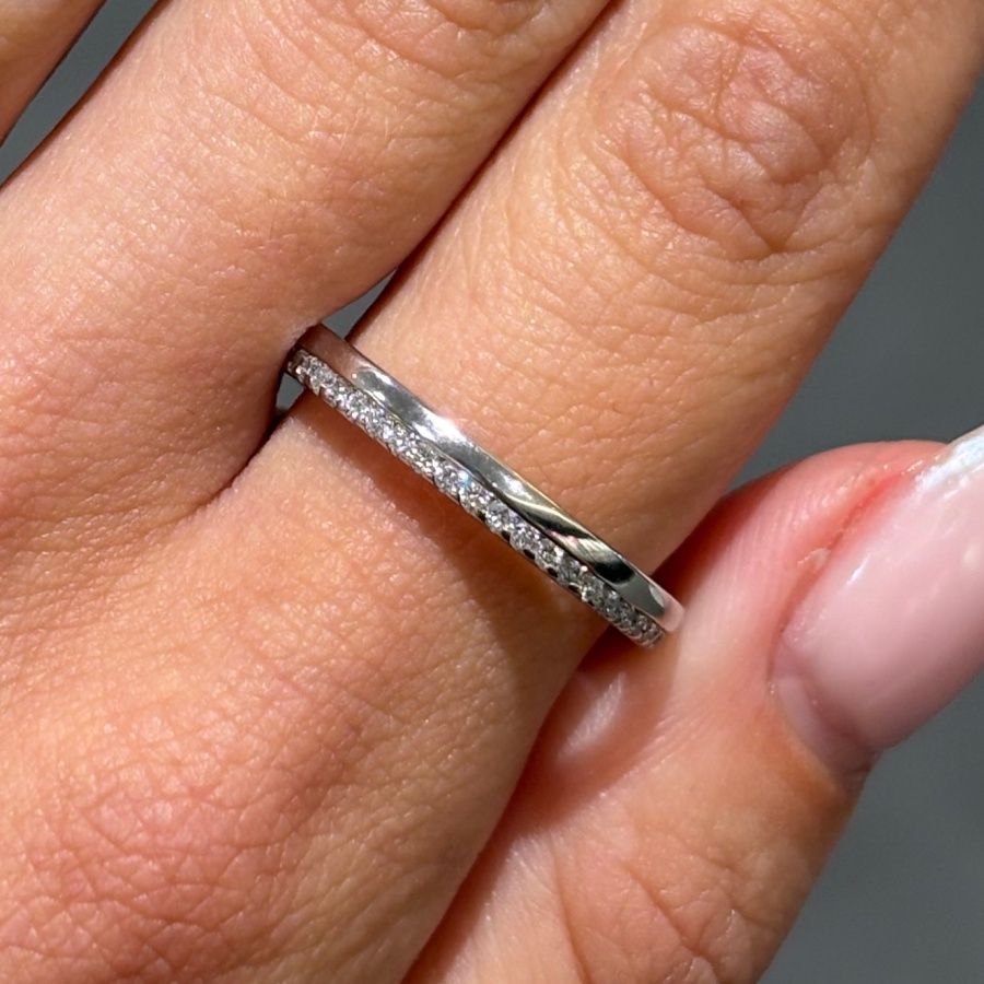 Pre-Owned Platinum 0.33ct Diamond Offset Eternity Ring
