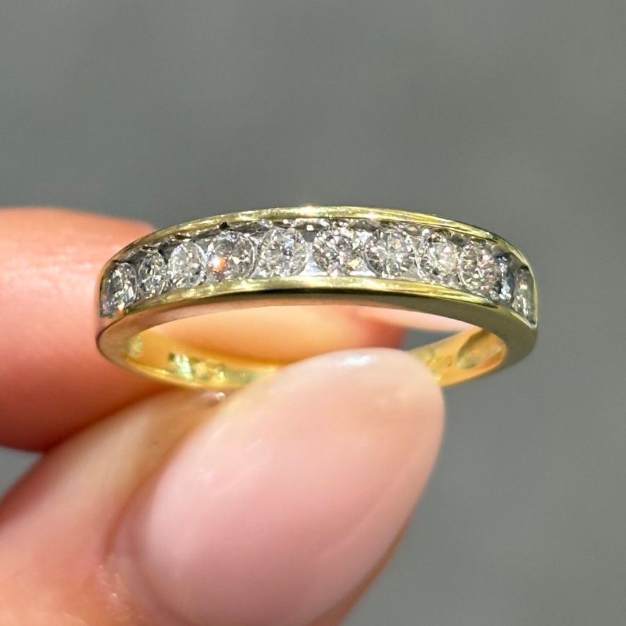 Pre-Owned 18ct Yellow Gold 0.50ct Diamond Channel Set Half Eternity Ring