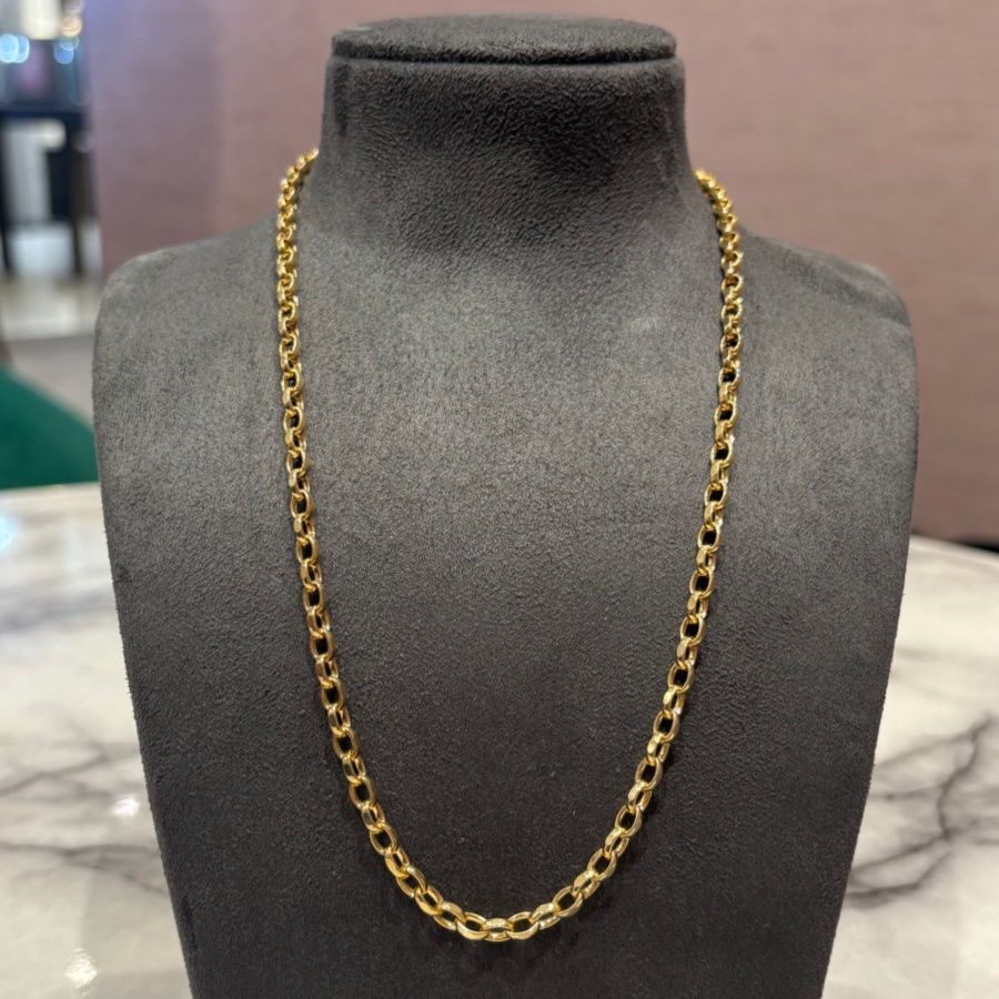 Pre-Owned 9ct Yellow Gold 18” Oval Belcher Chain 16.5g