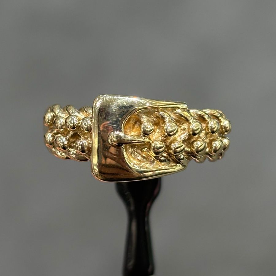 Pre-Owned 9ct Yellow Gold 2 Row Keeper Buckle Ring