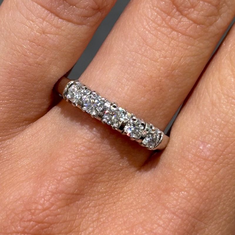 Pre-Owned 18ct White Gold 0.50ct Diamond 1/3 Eternity Ring Pre-Owned 18ct White Gold 0.50ct Diamond 1/3 Eternity Ring