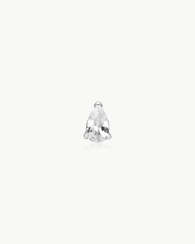 Pear Barbell Single Earring