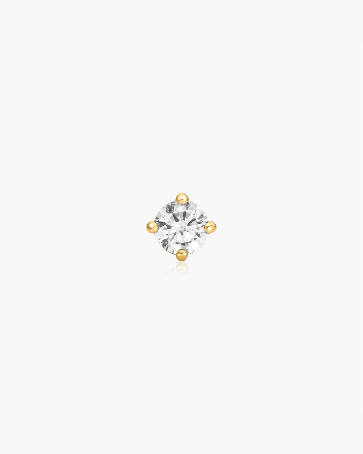Sparkle Round Barbell Single Earring, Colour: Gold Plated