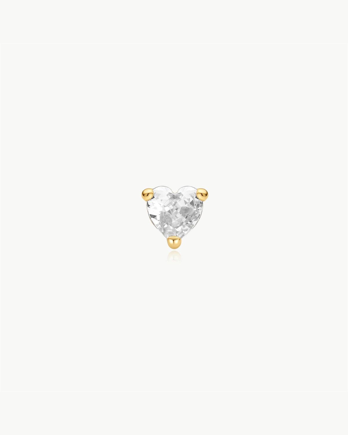 Heart Barbell Single Earring, Colour: Gold Plated