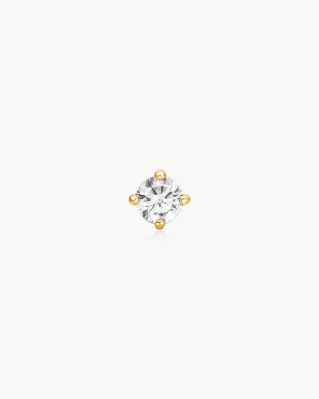 Sparkle Round Barbell Single Earring