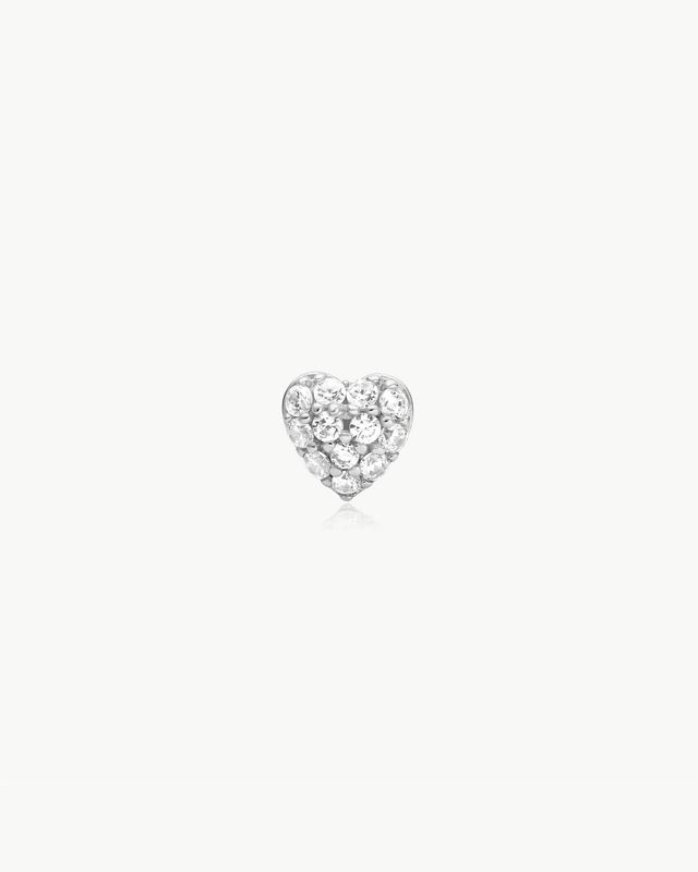 Pavé Heart Barbell Single Earring