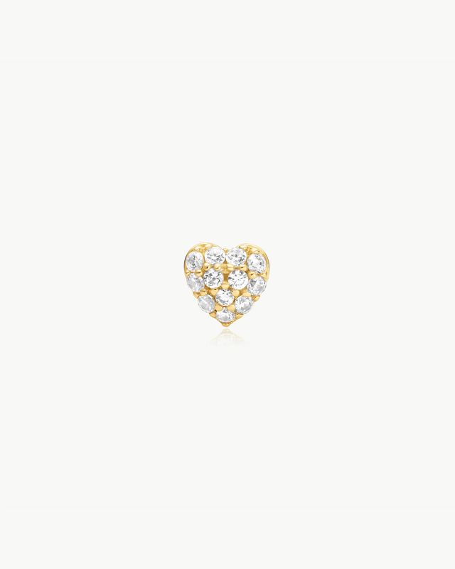 Pavé Heart Barbell Single Earring