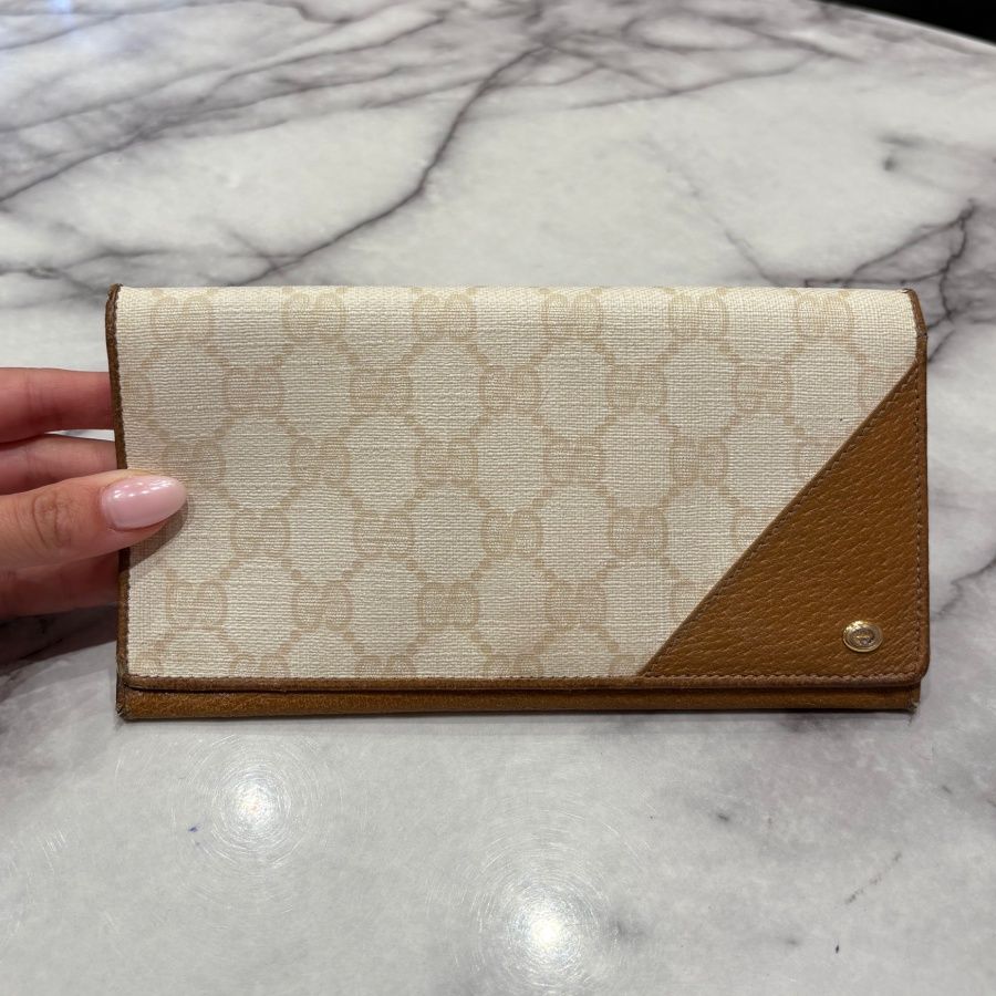 Pre-Owned Gucci Monogram Bifold Continental Long Wallet
