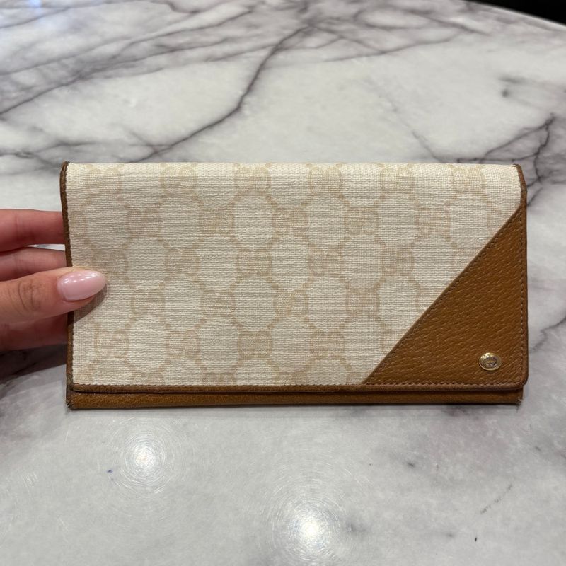 Pre-Owned Gucci Monogram Bifold Continental Long Wallet