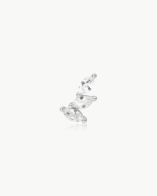 Triple Marquise Barbell Single Earring