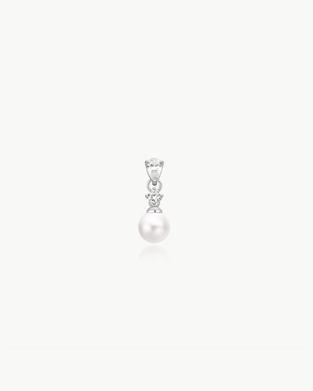 Shell Pearl Dangling  Barbell Single Earring