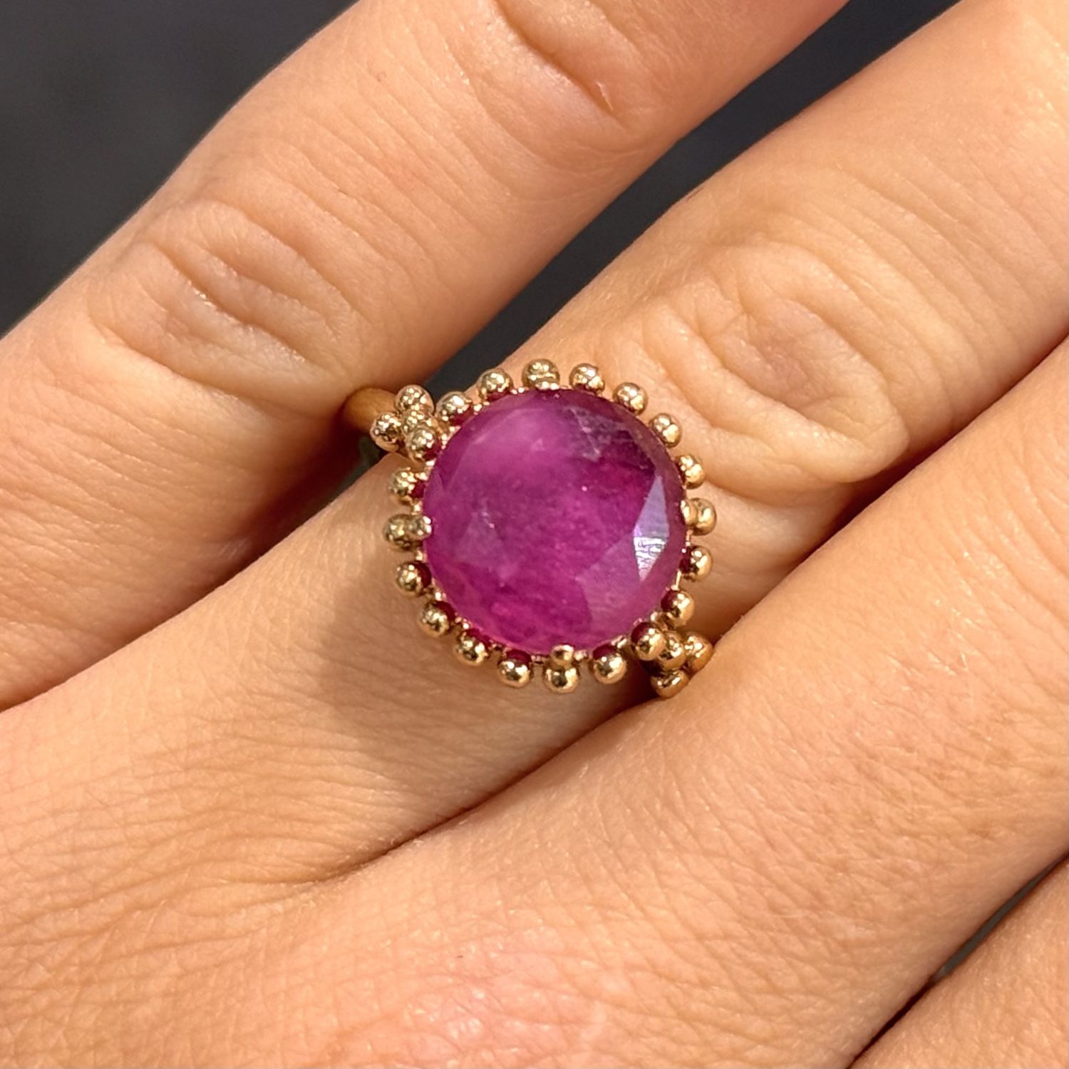 Pre-Owned 14ct Yellow Gold Pandora 4.75ct Pink Sapphire Ring