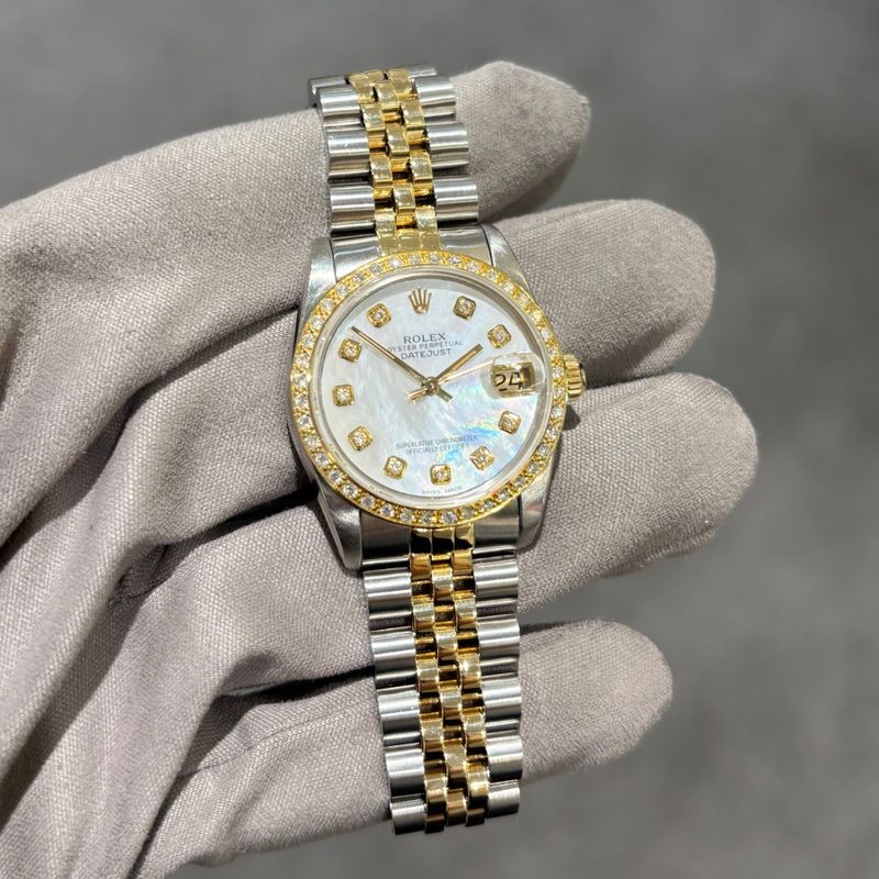 Pre-Owned Rolex Custom Diamond Set Midsize Ladies Datejust 68273