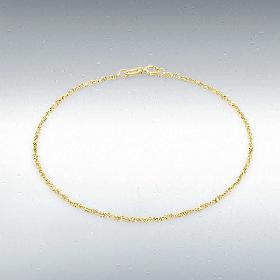 9ct Yellow Gold 20 Twist Curb Chain Bracelet 7&quot;