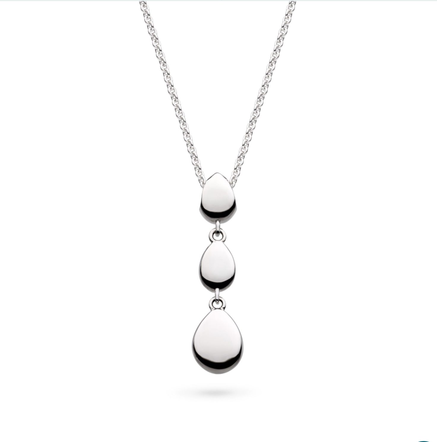 Coast Pebbles Tripple Drop Silver Necklace