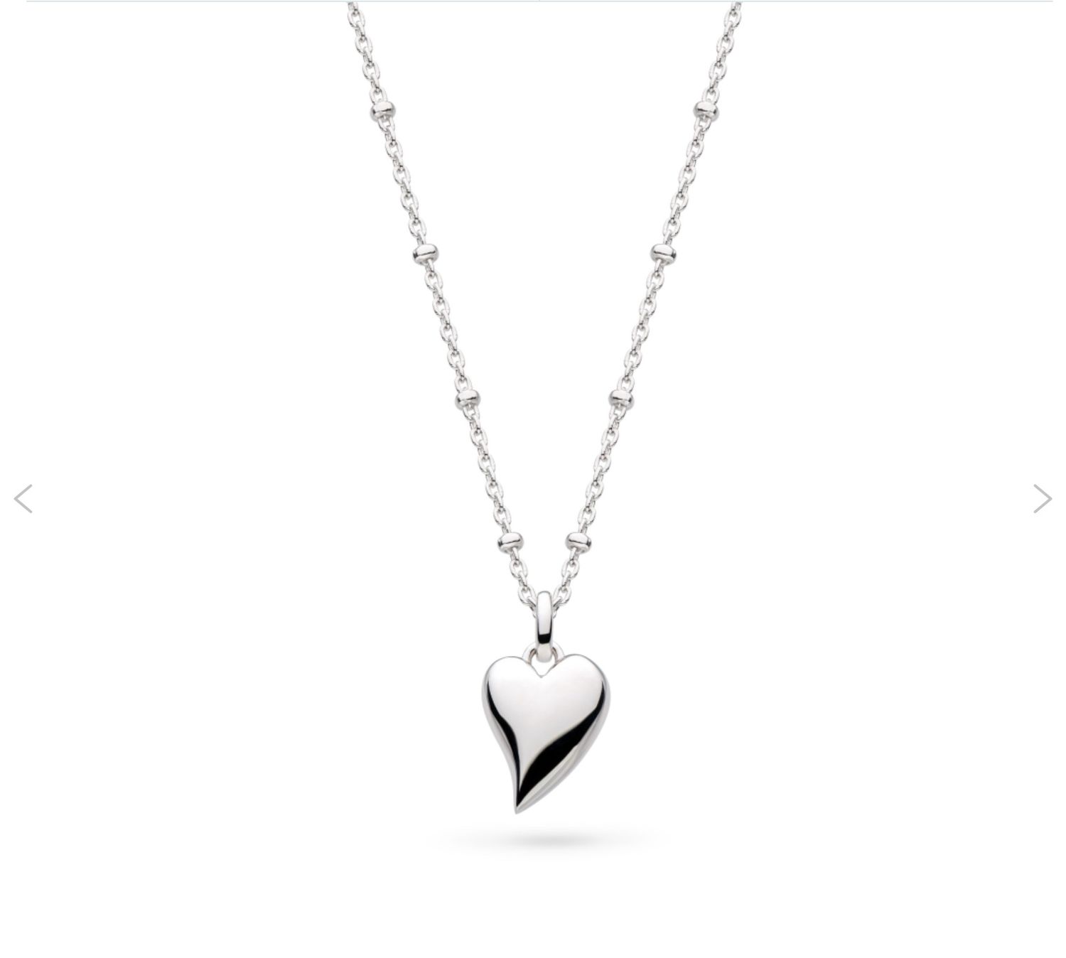 Desire Kiss Silver Midi Heart Ball Chain Necklace