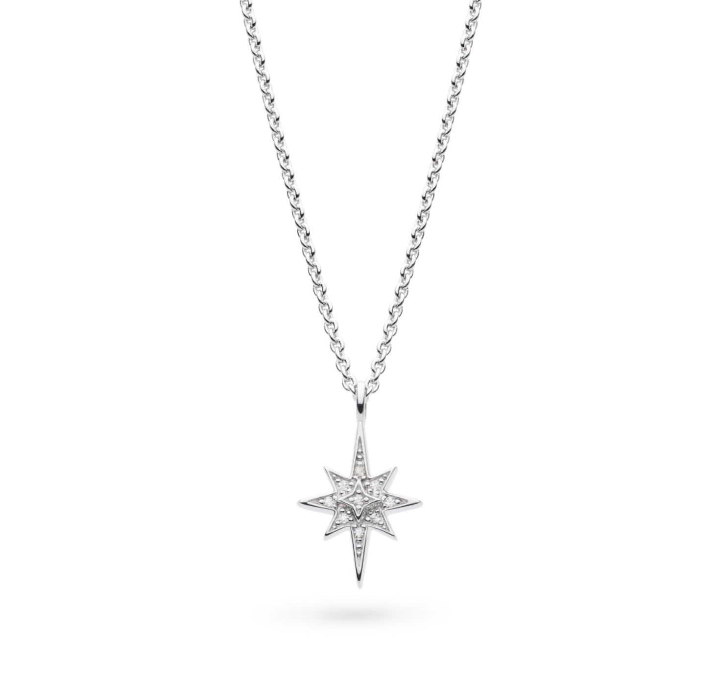 Céleste North Star Petite Silver And Cubic Zirconia Necklace