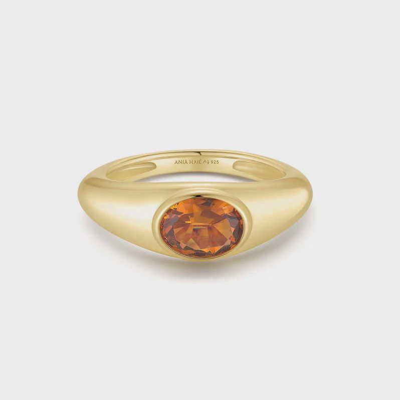 Gold Sculptural Gemstone Maillard Ring