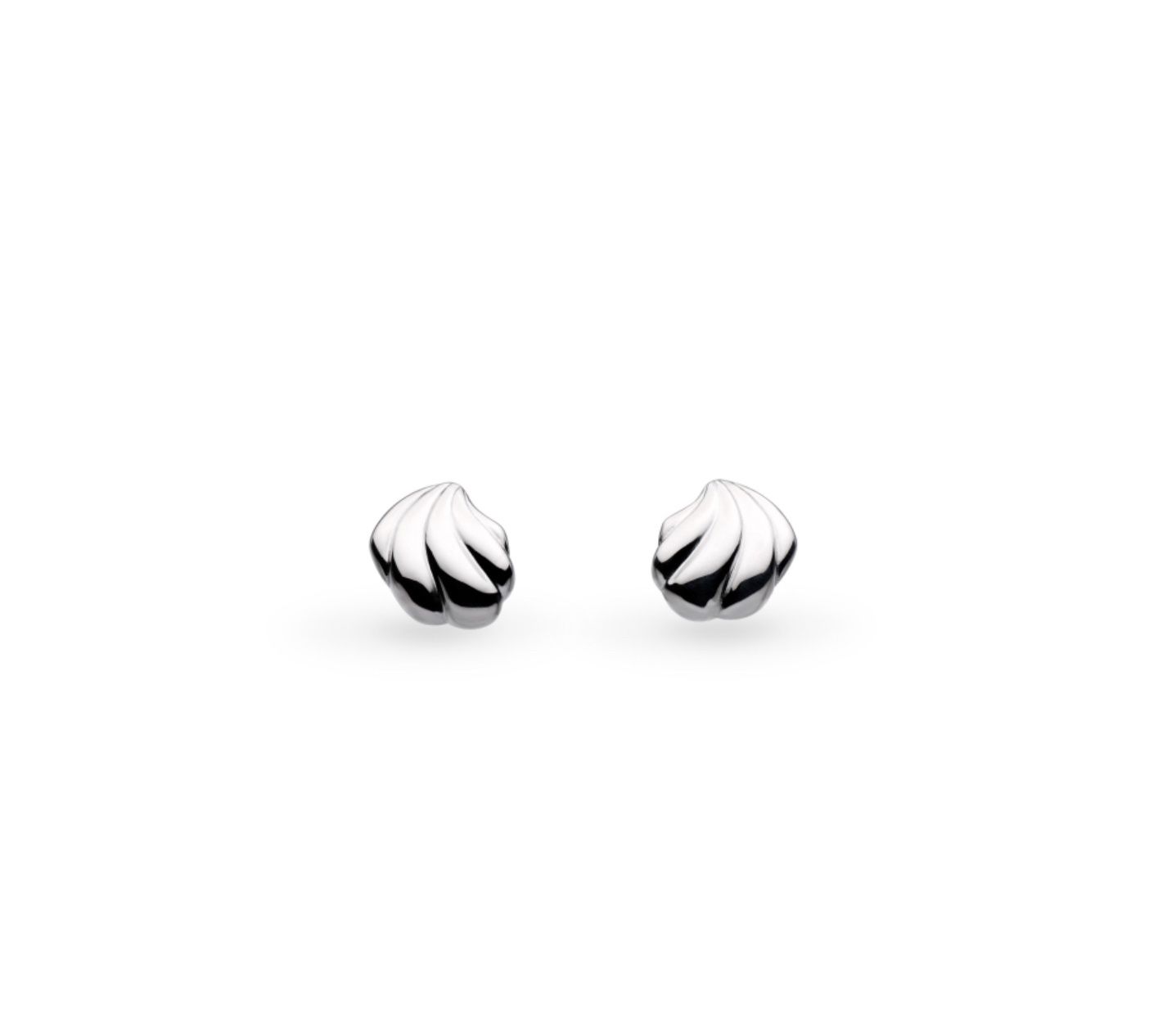 Océane Shell Echo Petite Rounded Silver Stud Earrings