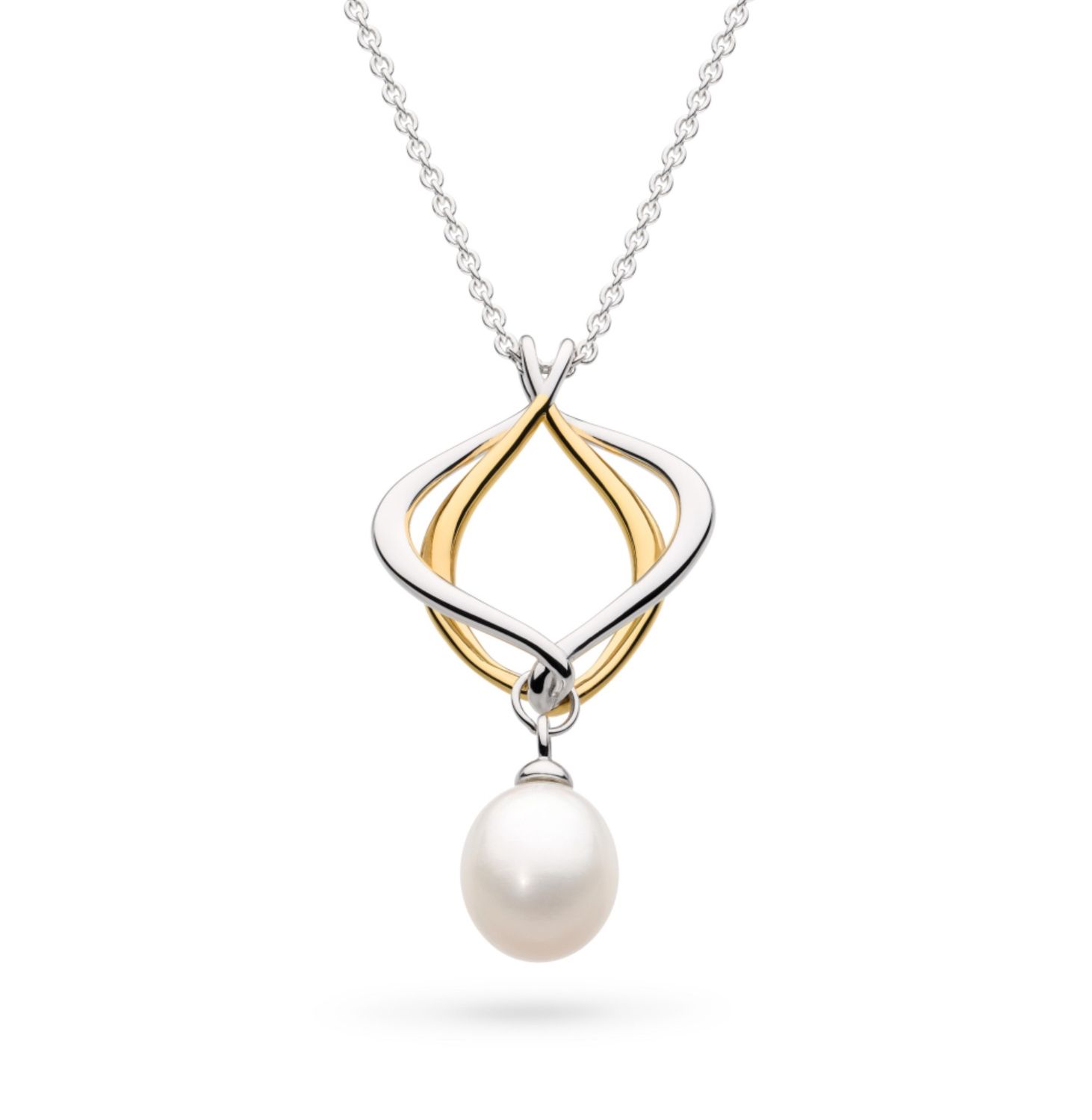Alicia Pearl Golden Silver And Gold Plate Necklace