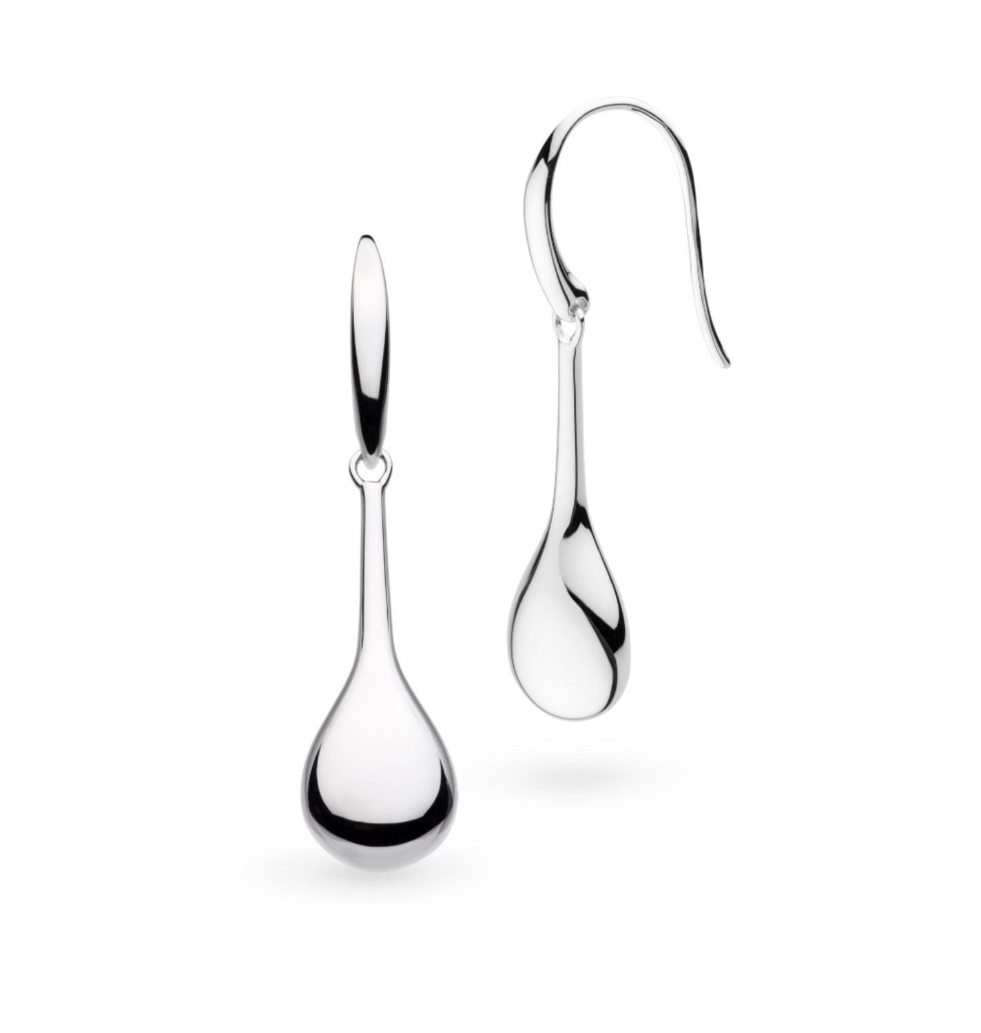 Coast Pebble Smooth Elegant Silver Drop Earrings