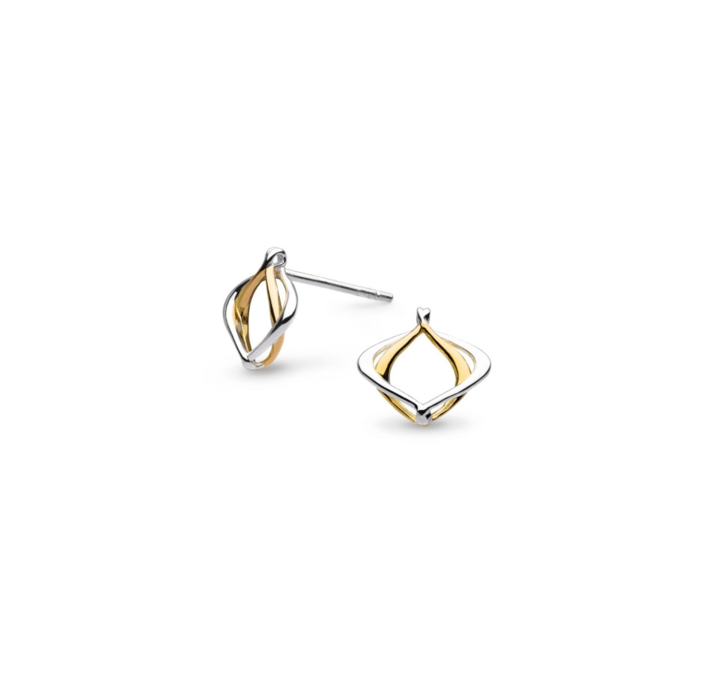 Alicia Golden Petite Silver And Gold Plate Stud Earrings
