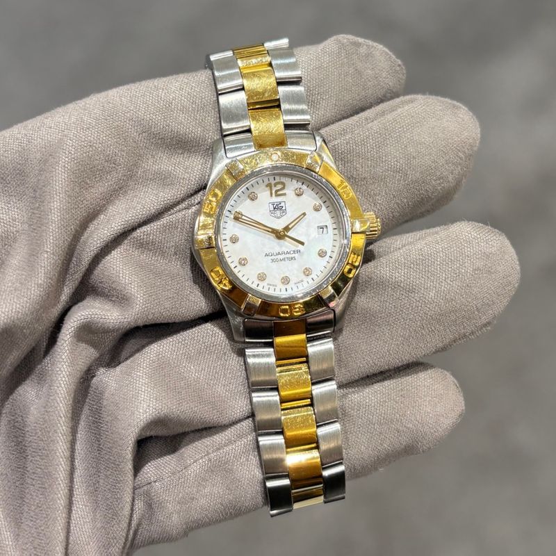 Pre-Owned Tag Heuer Ladies Steel & Gold Plated Quartz Aquaracer Pre-Owned Tag Heuer Ladies Steel & Gold Plated Quartz Aquaracer