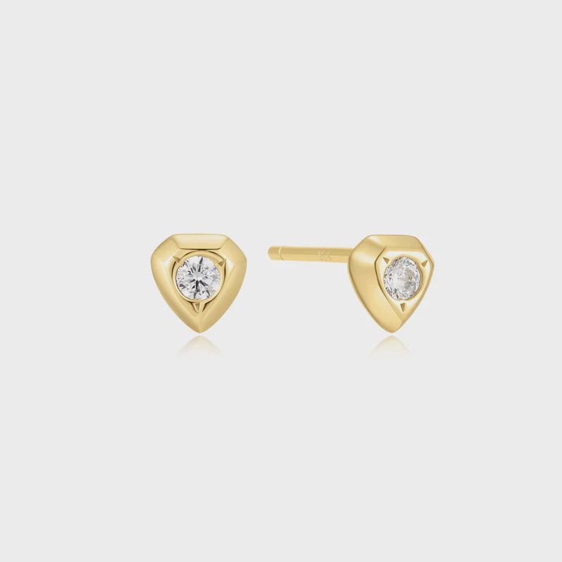 Sparkling Shield Stud Earrings