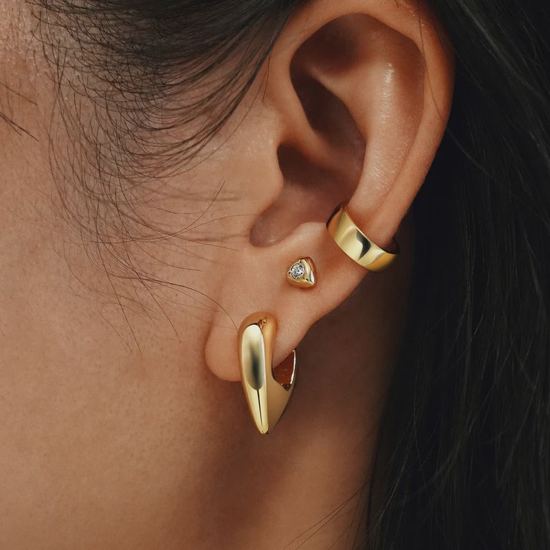 Sparkling Shield Stud Earrings