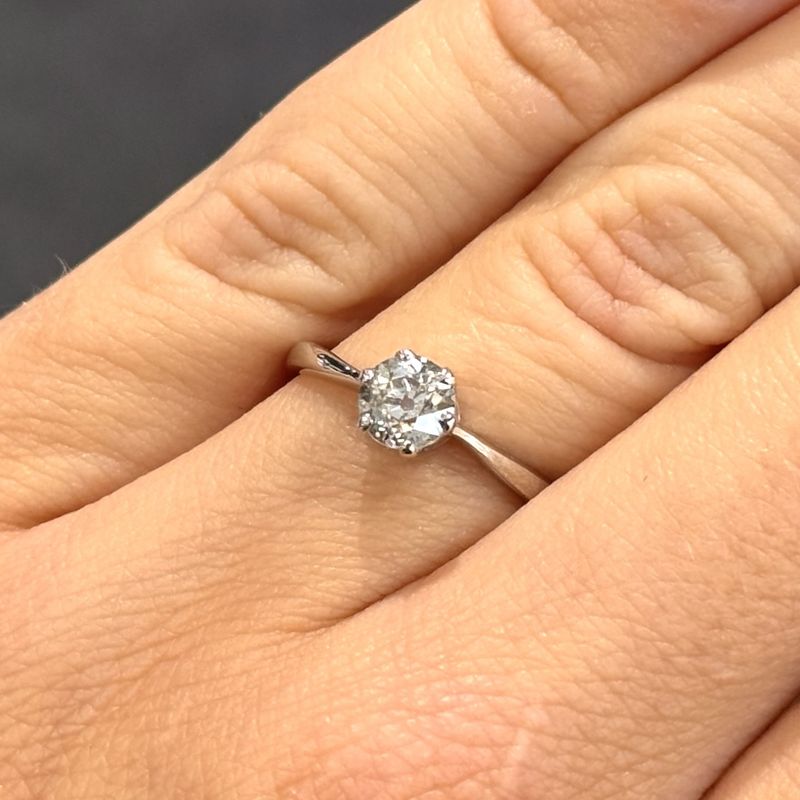 Pre-Owned 18k 0.57ct Old European Cut Diamond Solitaire Ring