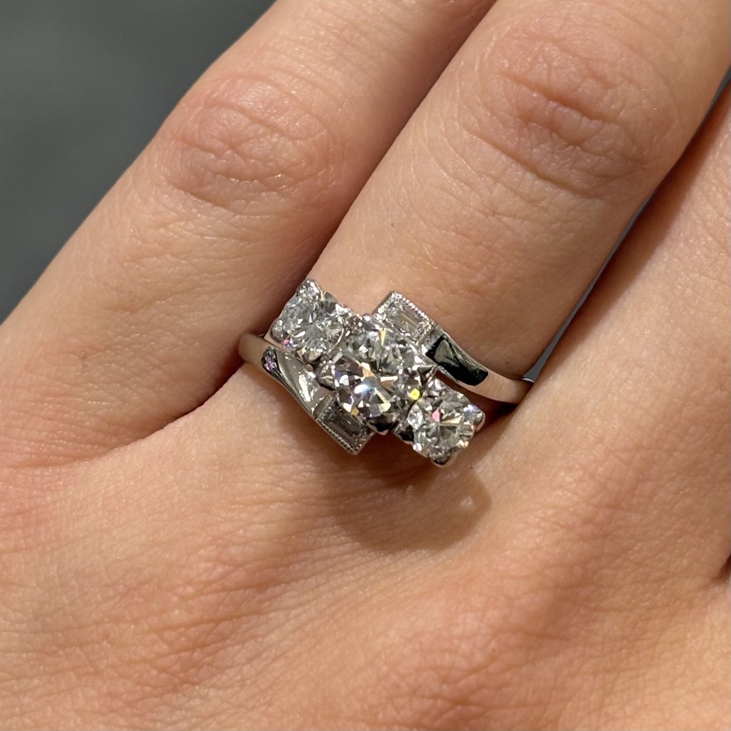 Pre-Owned Platinum 3 Stone 1.33ct Diamond Ring