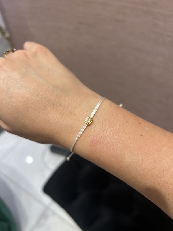 Love Lab 0.30ct Emerald Cut Lab-Grown Diamond Nylon Cord Bracelet - Ivory Love Lab 0.30ct Emerald Cut Lab-Grown Diamond Nylon Cord Bracelet - Ivory