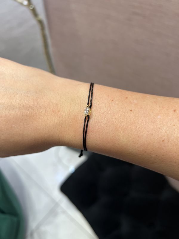 Love Lab 0.30ct Marquise Cut Lab-Grown Diamond Nylon Cord Bracelet - Black Love Lab 0.30ct Marquise Cut Lab-Grown Diamond Nylon Cord Bracelet - Black