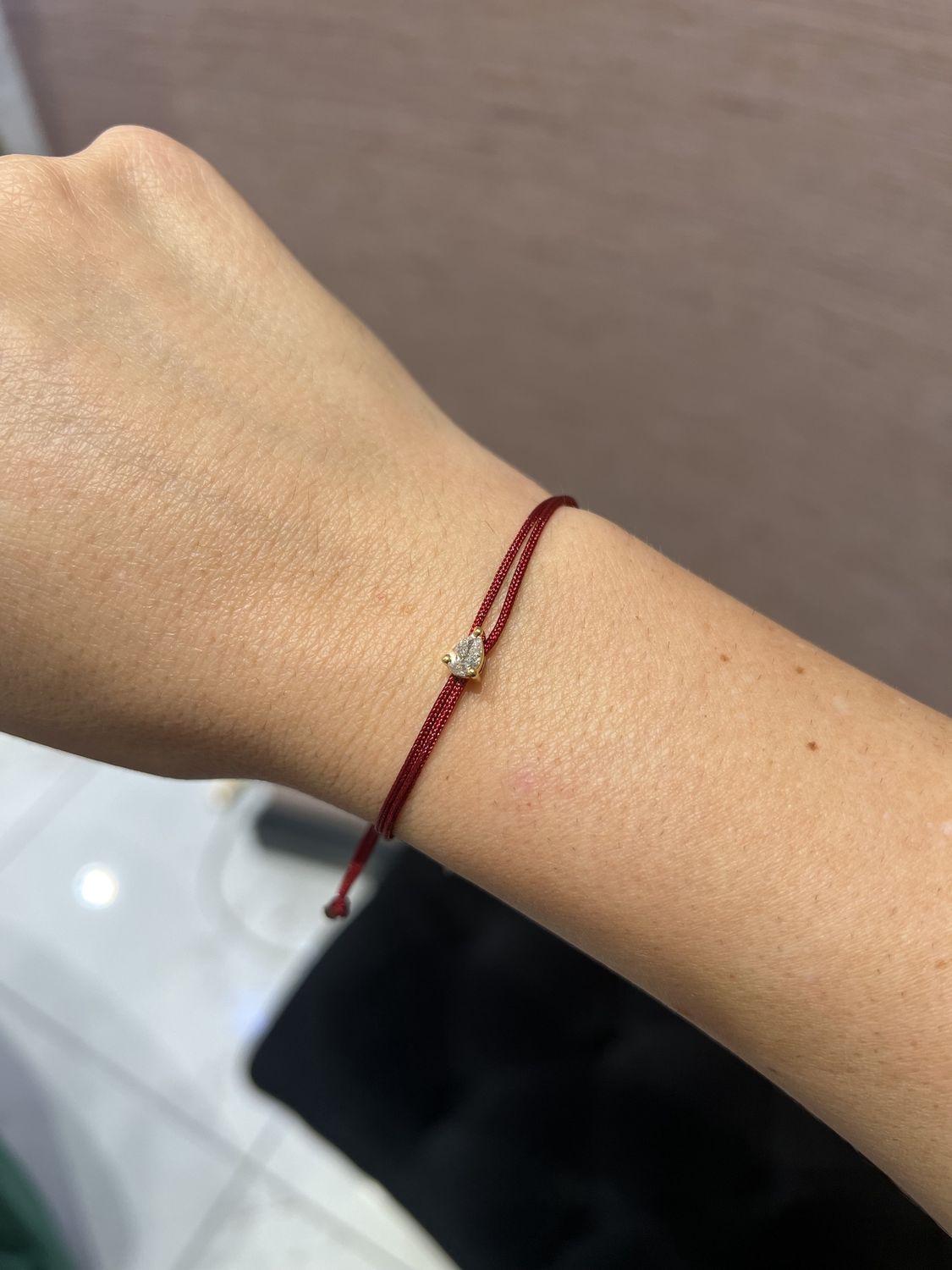 Love Lab 0.30ct Pear Cut Lab-Grown Diamond Nylon Cord Bracelet - Bordeaux Love Lab 0.30ct Pear Cut Lab-Grown Diamond Nylon Cord Bracelet - Bordeaux