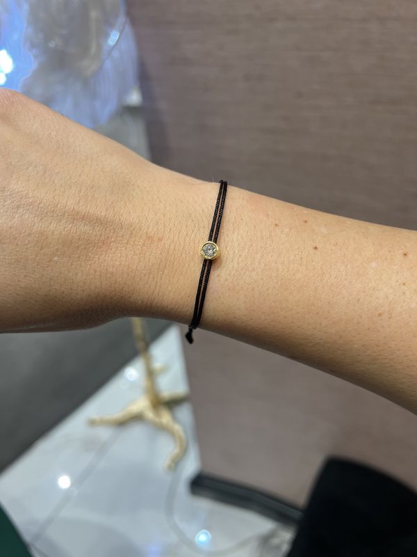 Love Lab 0.30ct Round Brilliant Cut Lab-Grown Diamond Nylon Cord Bracelet - Black Love Lab 0.30ct Round Brilliant Cut Lab-Grown Diamond Nylon Cord Bracelet - Black