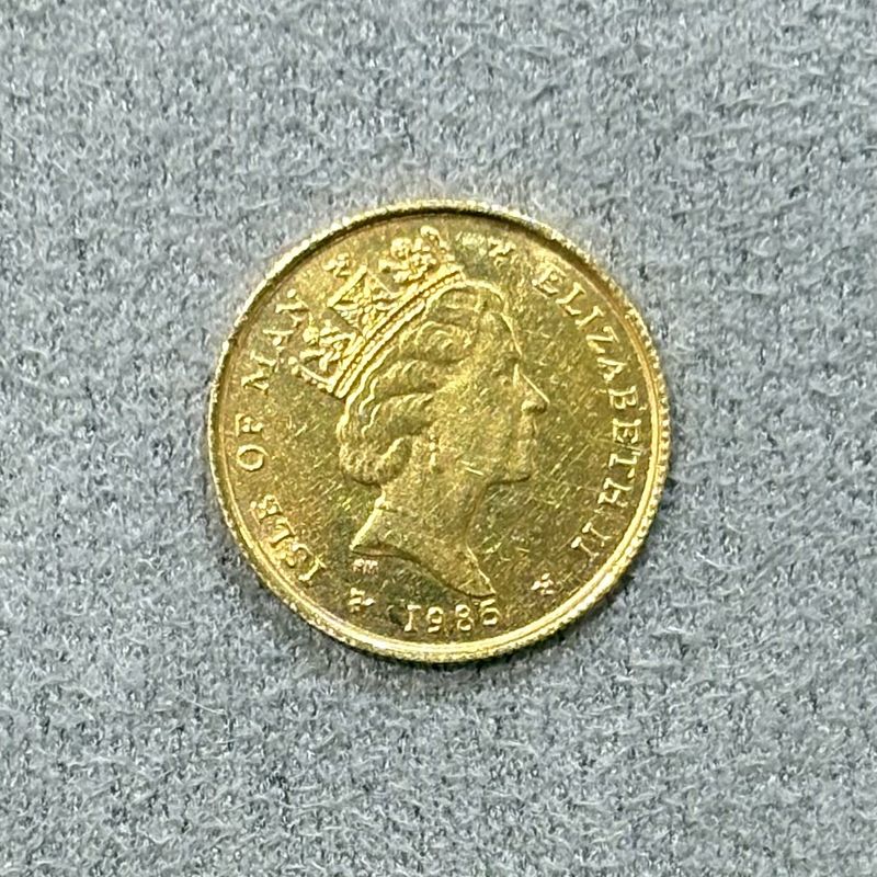 Pre-Owned Isle Of Man Angel 1/10 Coin