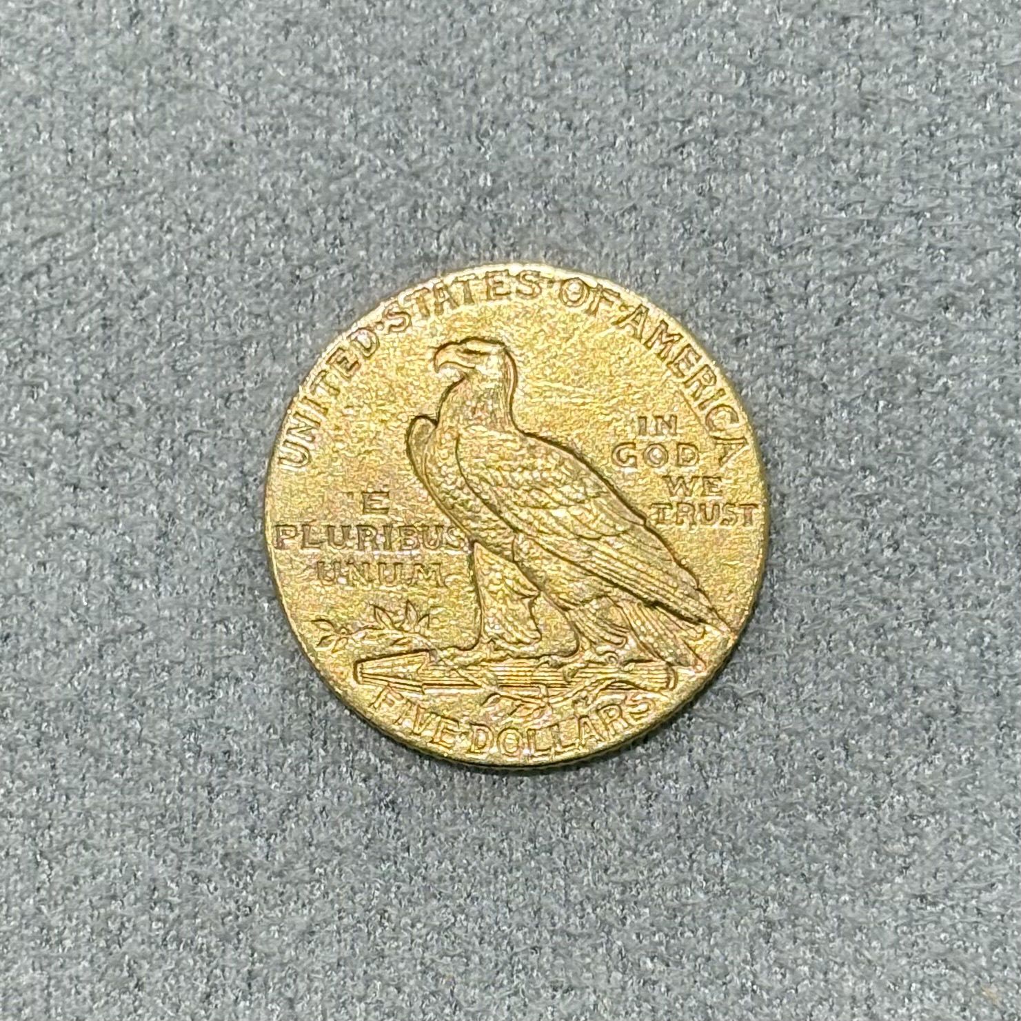 American Gold Half Eagle $5 Indian Head