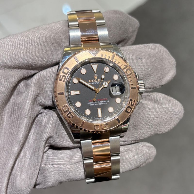 Pre-Owned Rolex Yacht-Master Steel &amp; Rose Charcoal Dial 126621