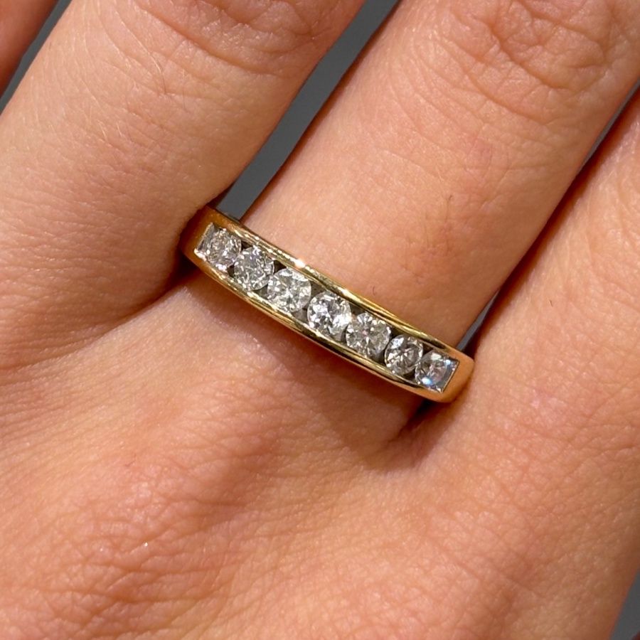 Pre-Owned 18ct Yellow Gold 0.50ct Diamond Half Eternity Channel Set Ring