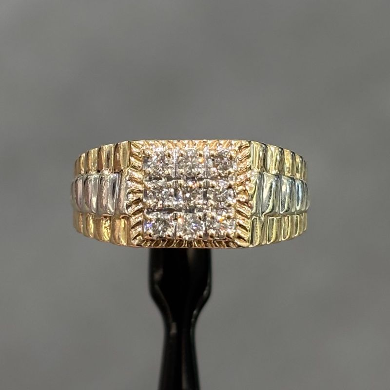 Pre-Owned 9ct Yellow Gold 0.50ct Diamond Gents Ring Pre-Owned 9ct Yellow Gold 0.50ct Diamond Gents Ring