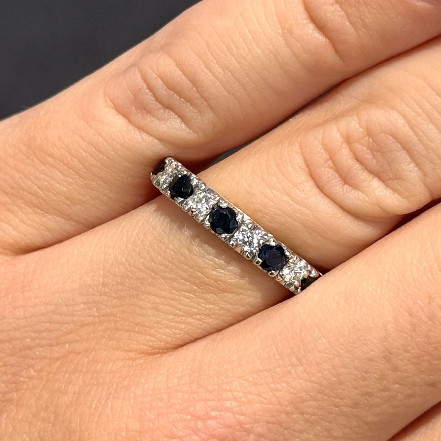 Pre-Owned 18ct Yellow Gold 0.40ct Sapphire & 0.12ct Diamond Eternity Ring Pre-Owned 18ct Yellow Gold 0.40ct Sapphire & 0.12ct Diamond Eternity Ring