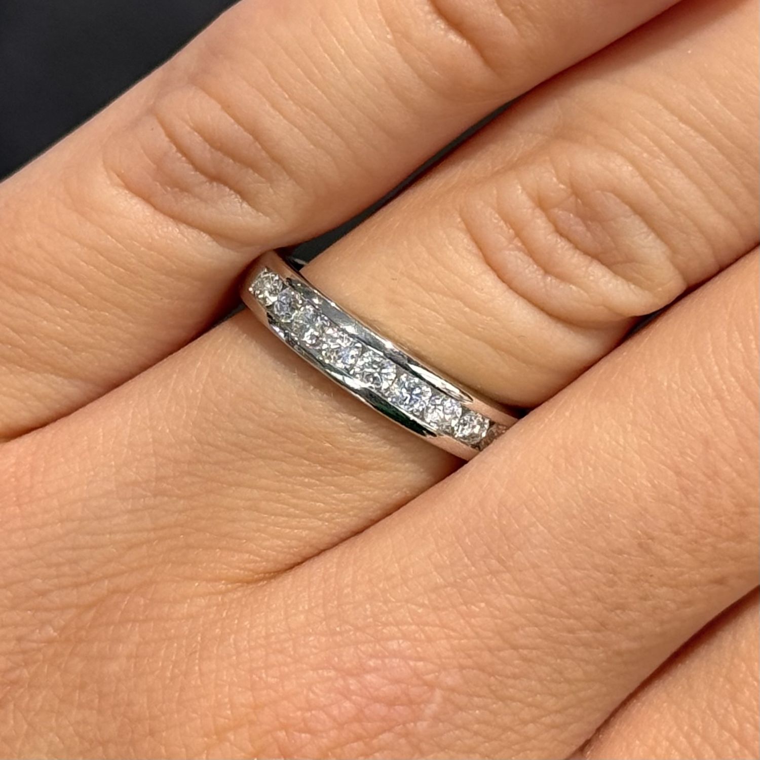 Pre-Owned 9ct White Gold 0.50ct Diamond 1/2 Eternity Ring Pre-Owned 9ct White Gold 0.50ct Diamond 1/2 Eternity Ring