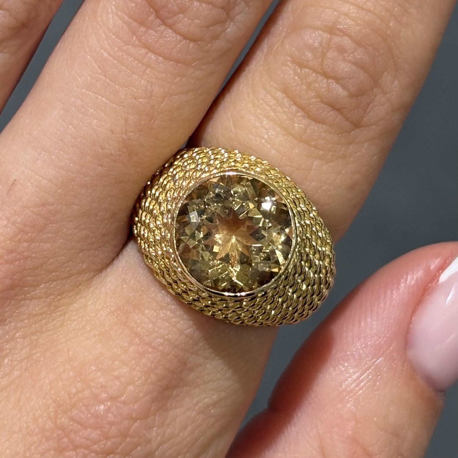 Pre-Owned 18ct Yellow Gold 4.40ct Citrene Dress Ring