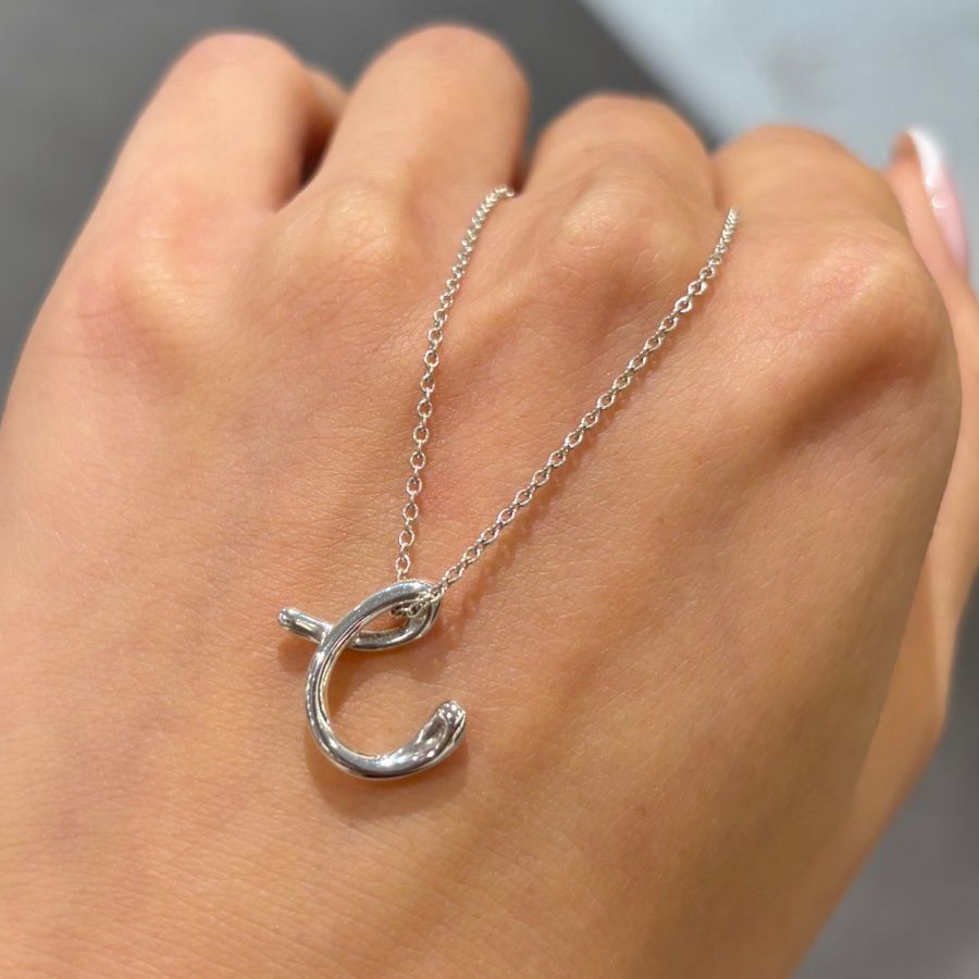 Pre-Owned Tiffany &amp; Co Silver Initial C Pendant &amp; Chain