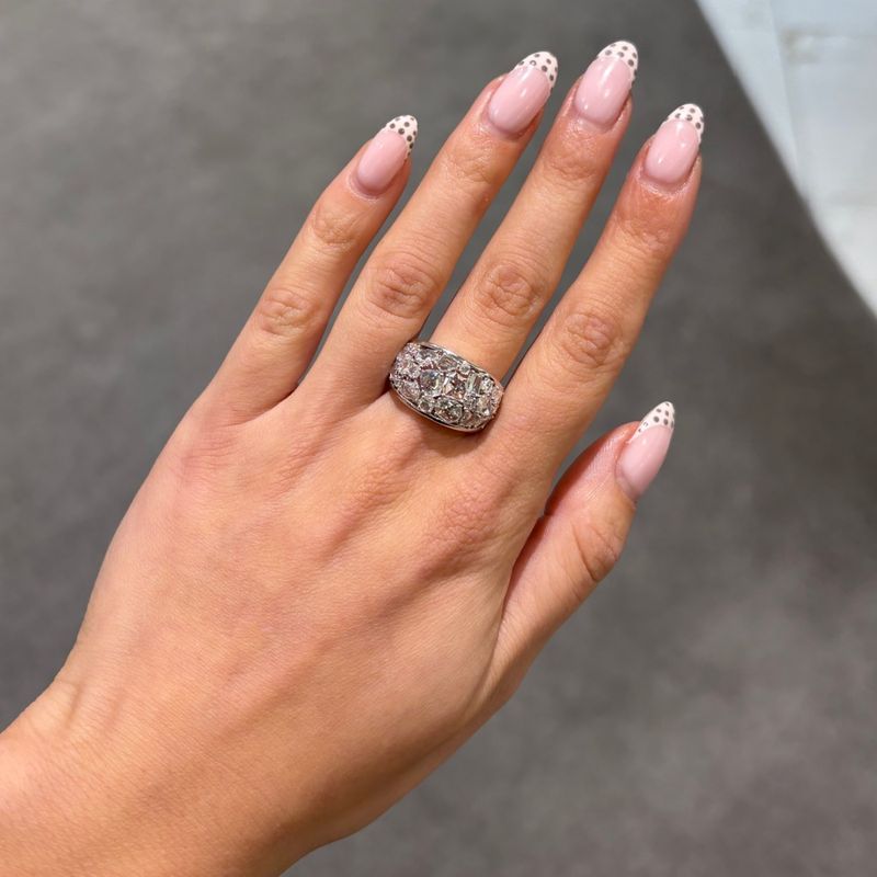 18ct White Gold 2.23ct Diamond Bombay Style Cluster Ring