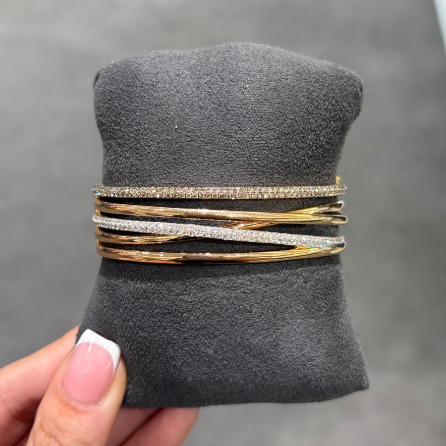 Pre-Owned Al Coro Serenata 18ct Rose Gold 2.40ct Diamond Bangle