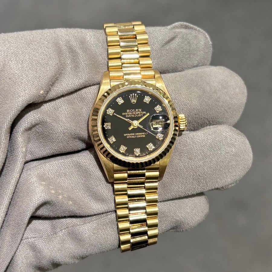 Pre-Owned Rolex Datejust 18ct Gold Diamond Dial 69178