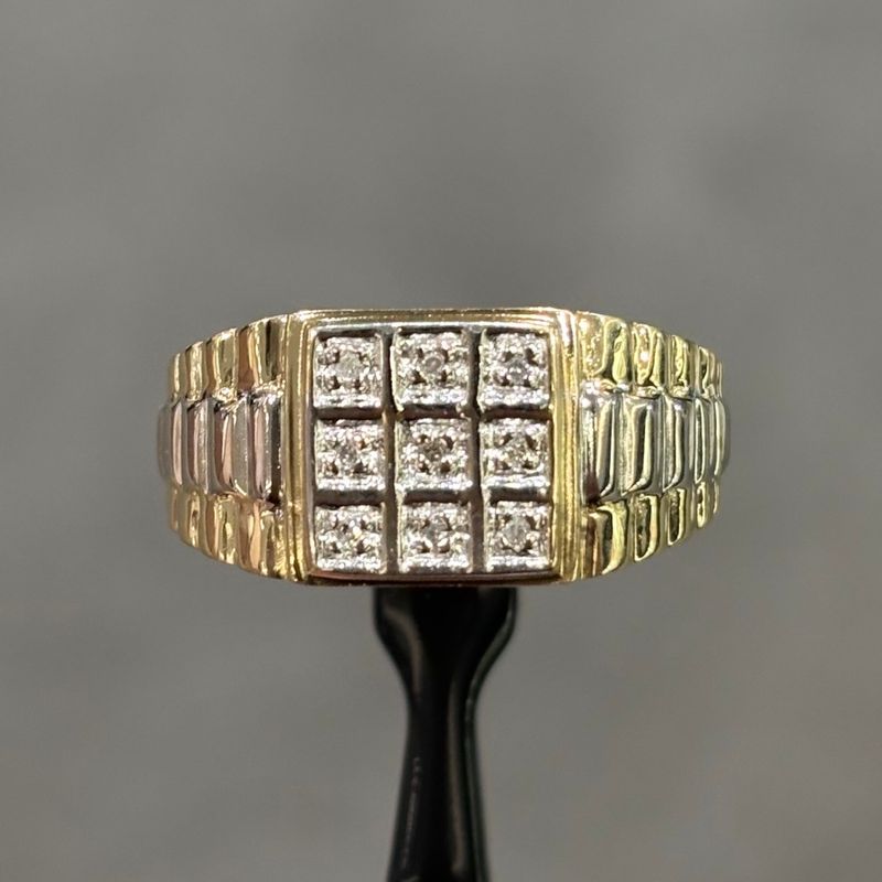 Pre-Owned 9ct Yellow Gold President Diamond Gents Ring Pre-Owned 9ct Yellow Gold President Diamond Gents Ring